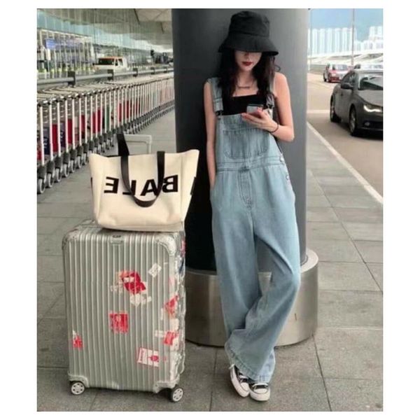 women's jeans floor-length pants women cargo overalls 2021 spring korean loose high-waisted wide-leg denim fashion chic, Blue
women's jeans floor-length pants women cargo overalls 2021 spring korean loose high-waisted wide-leg denim fashion chic, Blue