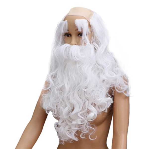 party hats santa claus white long beard eyebrows wig cosplay headdress props 
party hats santa claus white long beard eyebrows wig cosplay headdress props