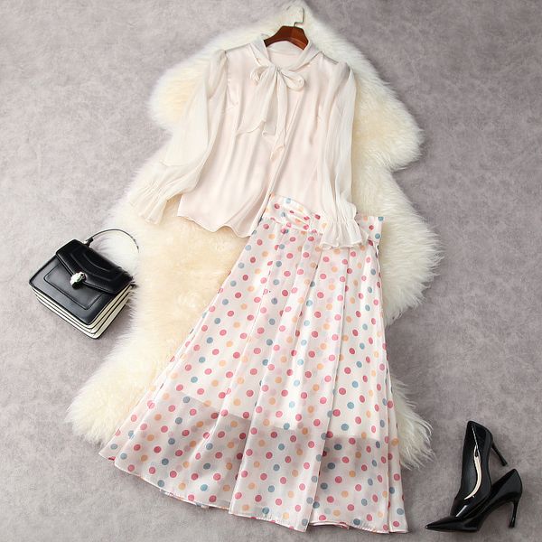 dress european and american women's wear for spring 2021 long sleeved shirt with bow collar polka dot print skirt fashion suits tk3d, White
dress european and american women's wear for spring 2021 long sleeved shirt with bow collar polka dot print skirt fashion suits tk3d, White