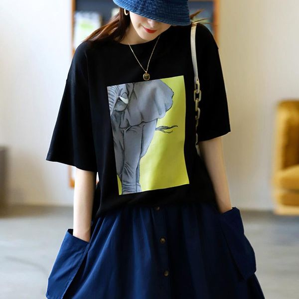women's t-shirt black white cotton blended print cartoon womens o-neck short sleeve tees 2021 summer loose harajuku casual tshirt
women's t-shirt black white cotton blended print cartoon womens o-neck short sleeve tees 2021 summer loose harajuku casual tshirt
