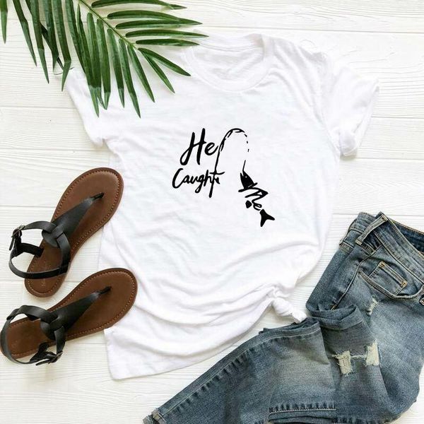 women's t-shirt he caught me valentine's day fish funny women graphic 100% cotton quote fashion aesthetic grunge tee tshirts, White
women's t-shirt he caught me valentine's day fish funny women graphic 100% cotton quote fashion aesthetic grunge tee tshirts, White