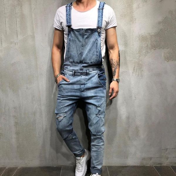 men's jeans retro summer men ripped denim overalls destroyed hole long pants jumpsuit, Blue
men's jeans retro summer men ripped denim overalls destroyed hole long pants jumpsuit, Blue