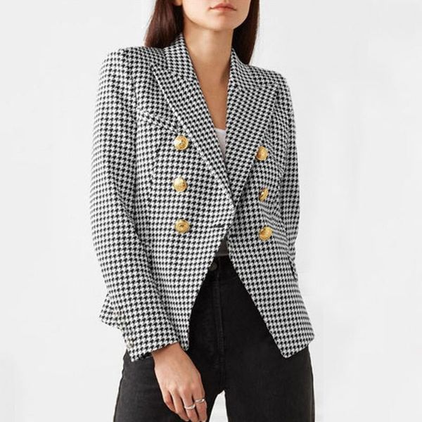 women's suits & blazers vintage double breasted office ladies plaid blazer long sleeve loose suit coat jacket women female 2021 l0189, White;black
women's suits & blazers vintage double breasted office ladies plaid blazer long sleeve loose suit coat jacket women female 2021 l0189, White;black