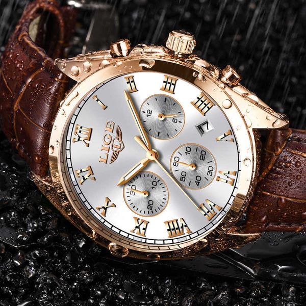 lige men watches luxury brand business chronograph quartz clock male casual leather waterproof watch men relogio masculino 210527, Slivery;brown
lige men watches luxury brand business chronograph quartz clock male casual leather waterproof watch men relogio masculino 210527, Slivery;brown