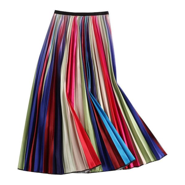 skirts womens 2021 summer high waist slim colorful rainbow pleated european a-line maxi streetwear jupe femme, Black
skirts womens 2021 summer high waist slim colorful rainbow pleated european a-line maxi streetwear jupe femme, Black