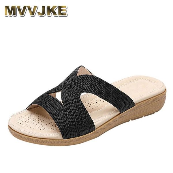 slippers mvvjke women summer women's elegant wedges shoes woman slipper peep toe bohemian hallow ethnic beach sandalias, Black 
slippers mvvjke women summer women's elegant wedges shoes woman slipper peep toe bohemian hallow ethnic beach sandalias, Black
