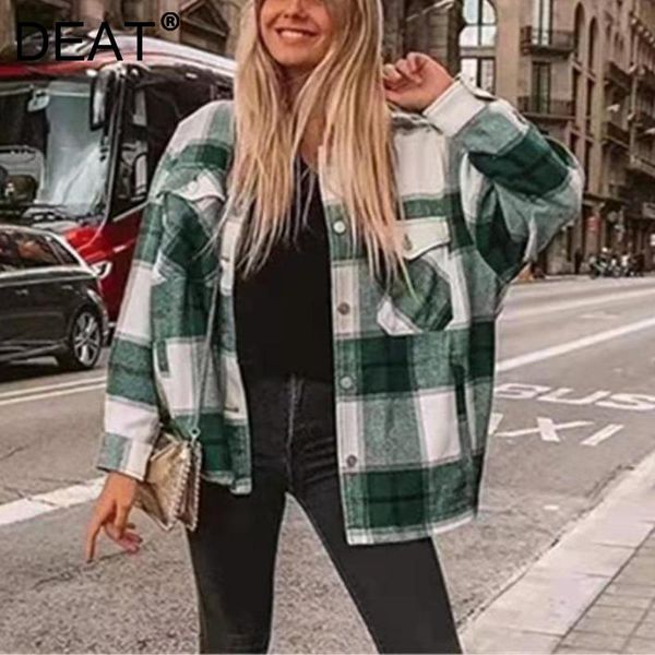 women's jackets deat women plaid pockets coat long sleeve turn down collar single breasted temperament fashion autumn winter 2021 11j04, Black;brown
women's jackets deat women plaid pockets coat long sleeve turn down collar single breasted temperament fashion autumn winter 2021 11j04, Black;brown