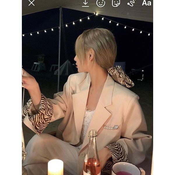 korean zebra splicing jacket casual for spring will be worn by suit womanly versatile clothes coat women's suits & blazers, White;black
korean zebra splicing jacket casual for spring will be worn by suit womanly versatile clothes coat women's suits & blazers, White;black