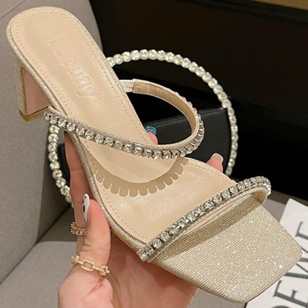 summer elegant women 8cm high heels slippers sparkly slides rhinestone chain decorat lady prom party shoes, Black
summer elegant women 8cm high heels slippers sparkly slides rhinestone chain decorat lady prom party shoes, Black