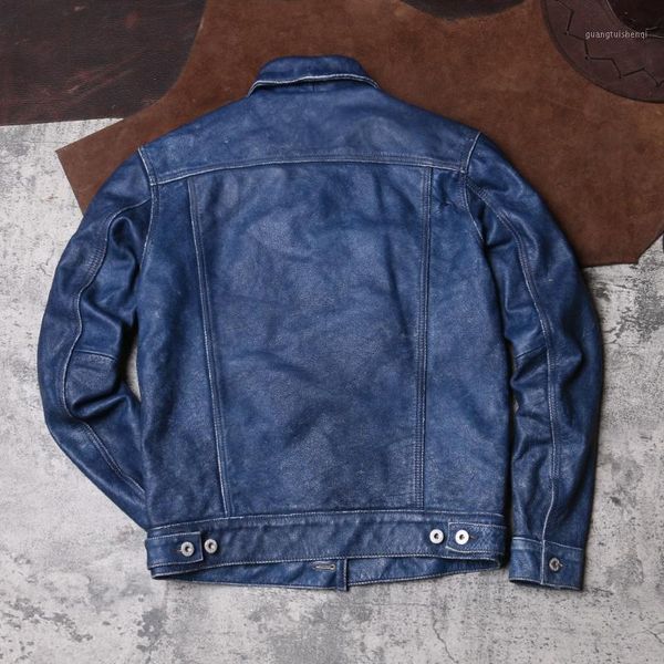 men's leather & faux 2021 vintage blue casual style genuine jacket men single breasted large size 4xl real natural cowhide spring short, Black
men's leather & faux 2021 vintage blue casual style genuine jacket men single breasted large size 4xl real natural cowhide spring short, Black