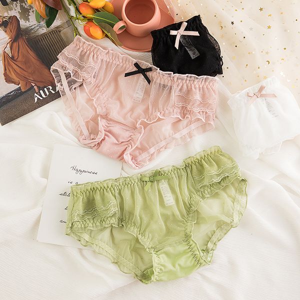 japanese style women cotton panties mesh yarn low-waist girls briefs female transparent seamless soft underpants cute bow, Black;pink
japanese style women cotton panties mesh yarn low-waist girls briefs female transparent seamless soft underpants cute bow, Black;pink