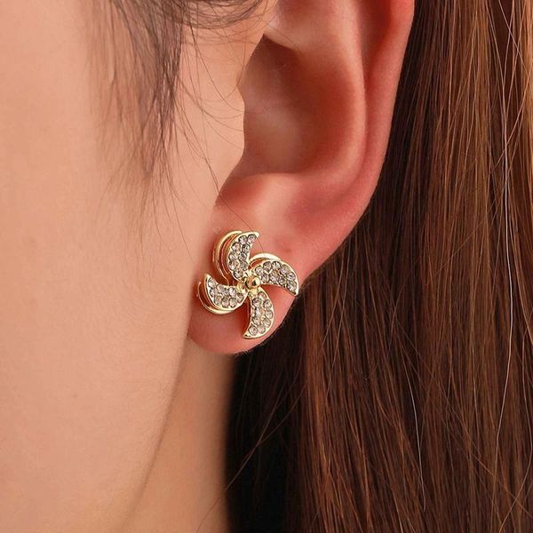 stud women spinner windmill earrings novelty creative rhinestone gold color earring ins stylish jewelry for gifts qw052, Golden;silver
stud women spinner windmill earrings novelty creative rhinestone gold color earring ins stylish jewelry for gifts qw052, Golden;silver