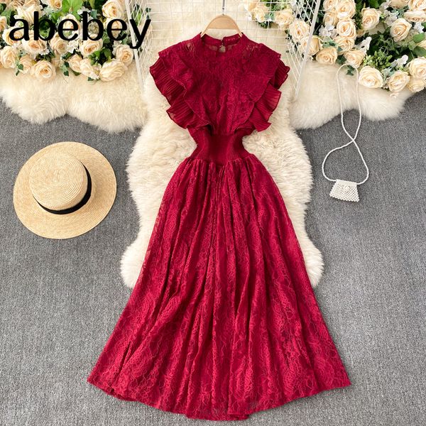 2021 women lace patchwork dress summer solid o neck ruffle a line dresses korean slim waist elastic dress, Black;gray
2021 women lace patchwork dress summer solid o neck ruffle a line dresses korean slim waist elastic dress, Black;gray