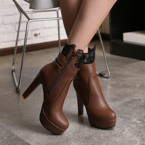boots big size euro-american style round-headed round heel high-heeled side zipper belt buckle waterproof platform, Black
boots big size euro-american style round-headed round heel high-heeled side zipper belt buckle waterproof platform, Black