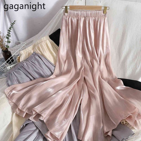 gaganight women summer satin wide leg pants elastic high waist solid loose trousers casual female korean elegant straight pants 210519, Black;white
gaganight women summer satin wide leg pants elastic high waist solid loose trousers casual female korean elegant straight pants 210519, Black;white