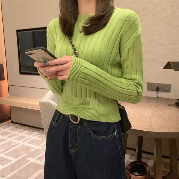 women's sweaters autumn winter sweater korean retro solid color round neck pullover slim long-sleeved knitted bottom gx447, White;black
women's sweaters autumn winter sweater korean retro solid color round neck pullover slim long-sleeved knitted bottom gx447, White;black