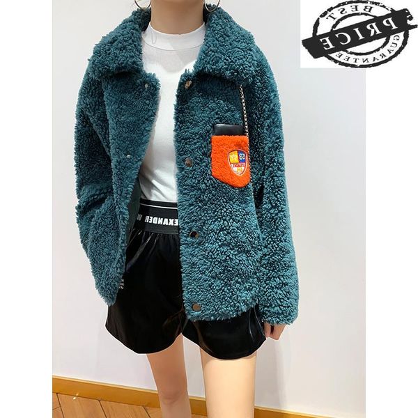 women's fur & faux coat real female winter clothes 2021 korean vintage short sheep shearing jacket women 100% wool hiver 1222a, Black
women's fur & faux coat real female winter clothes 2021 korean vintage short sheep shearing jacket women 100% wool hiver 1222a, Black