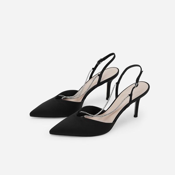 meotina sandals women pointed toe crystal high heel sandals cross strap slingback shoes thin high heels party shoes 210520, Black
meotina sandals women pointed toe crystal high heel sandals cross strap slingback shoes thin high heels party shoes 210520, Black