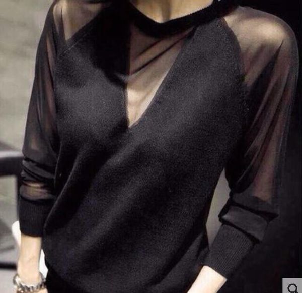 women's blouses & shirts korean fashion clothing woman black perspective chiffon blouse chic backless v-neck lace chemise femme lady sh, White
women's blouses & shirts korean fashion clothing woman black perspective chiffon blouse chic backless v-neck lace chemise femme lady sh, White