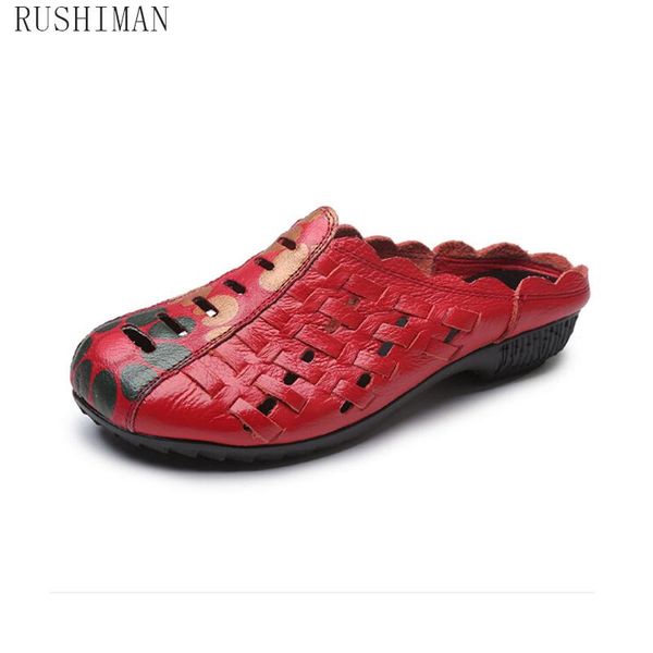slippers rushiman handmade real leather mother with a retro hollow flat bottom and national style, Black
slippers rushiman handmade real leather mother with a retro hollow flat bottom and national style, Black