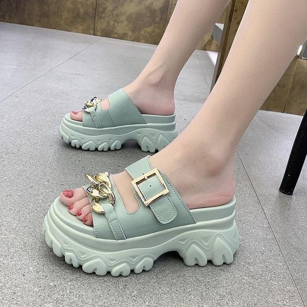 platform slippers women metal chain shoes summer beach casual open toe thick sole slides zapatos mujer, Black
platform slippers women metal chain shoes summer beach casual open toe thick sole slides zapatos mujer, Black