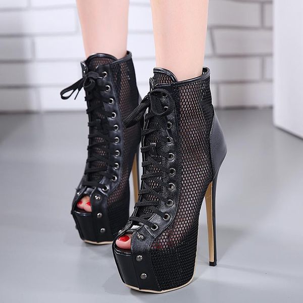 boots summer shoes women fashion ankle high heels peep toe booties black lace up stiletto botines mujer
boots summer shoes women fashion ankle high heels peep toe booties black lace up stiletto botines mujer