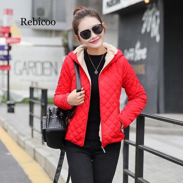 women's jackets 2021 solid black red short winter women basic jacket autumn thin fleece hooded womens coat casual outerwear casaco femi, Black;brown
women's jackets 2021 solid black red short winter women basic jacket autumn thin fleece hooded womens coat casual outerwear casaco femi, Black;brown