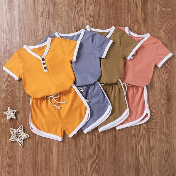 summer casual children's sets toddler baby boy girl solid button v-neck short sleeve t-shirts+elastic shorts 2pcs outfits 3m-4y clothin, White
summer casual children's sets toddler baby boy girl solid button v-neck short sleeve t-shirts+elastic shorts 2pcs outfits 3m-4y clothin, White