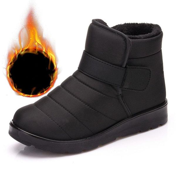 boots fashion women waterproof ankle snow shoes warm fur plush hook & loop winter, Black 
boots fashion women waterproof ankle snow shoes warm fur plush hook & loop winter, Black