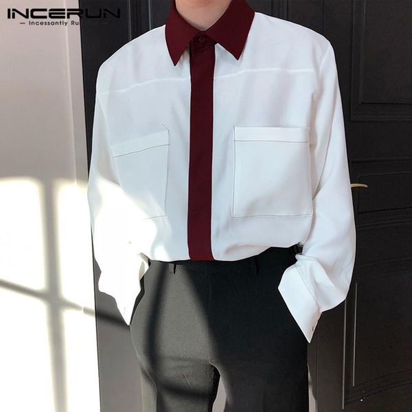 man pockets shirt incerun leisure shirts men long sleeve turn down collar camisa fashion patchwork chemise elegant button blusas men's, White;black
man pockets shirt incerun leisure shirts men long sleeve turn down collar camisa fashion patchwork chemise elegant button blusas men's, White;black