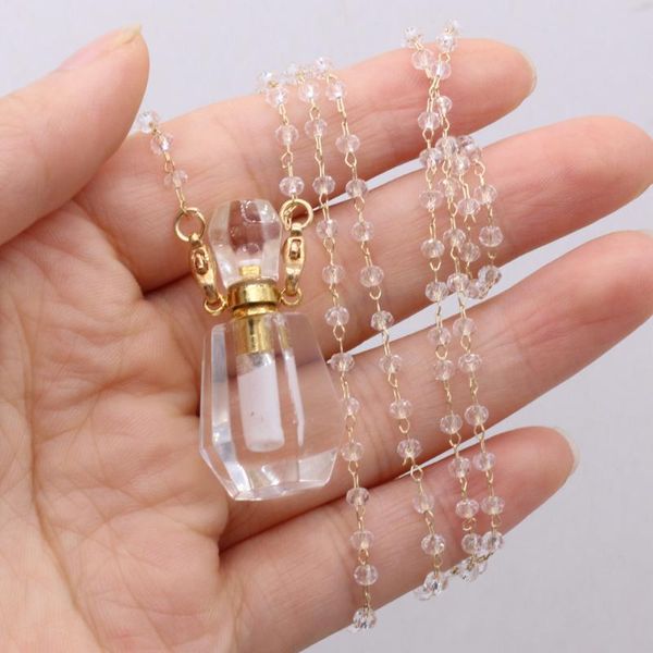 pendant necklaces charming necklace natural stone clear quartz perfume bottle for women romantic gift 20x37mm, Silver
pendant necklaces charming necklace natural stone clear quartz perfume bottle for women romantic gift 20x37mm, Silver
