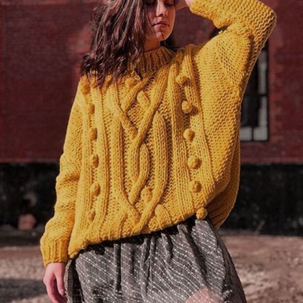 women oversized sweater winter warm thick turtleneck vintage solid harajuku knitted casual pullovers 210428, White;black
women oversized sweater winter warm thick turtleneck vintage solid harajuku knitted casual pullovers 210428, White;black