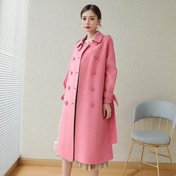 women's wool & blends women autumn and winter doll collar double-side cashmere coat female long over-the-knee double-breasted woolen ov, Black
women's wool & blends women autumn and winter doll collar double-side cashmere coat female long over-the-knee double-breasted woolen ov, Black
