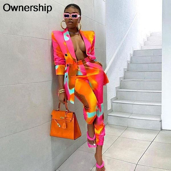 women's two piece pants elegant tie dye print blazer suit set women autumn jacket coat high waist pencil office lady matching outfit, White
women's two piece pants elegant tie dye print blazer suit set women autumn jacket coat high waist pencil office lady matching outfit, White