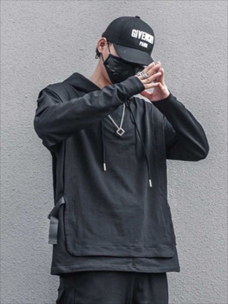 men's hoodies & sweatshirts hoodie spring and autumn dark webbing clip decorative patchwork sleeve design loose hip-hop style, Black
men's hoodies & sweatshirts hoodie spring and autumn dark webbing clip decorative patchwork sleeve design loose hip-hop style, Black