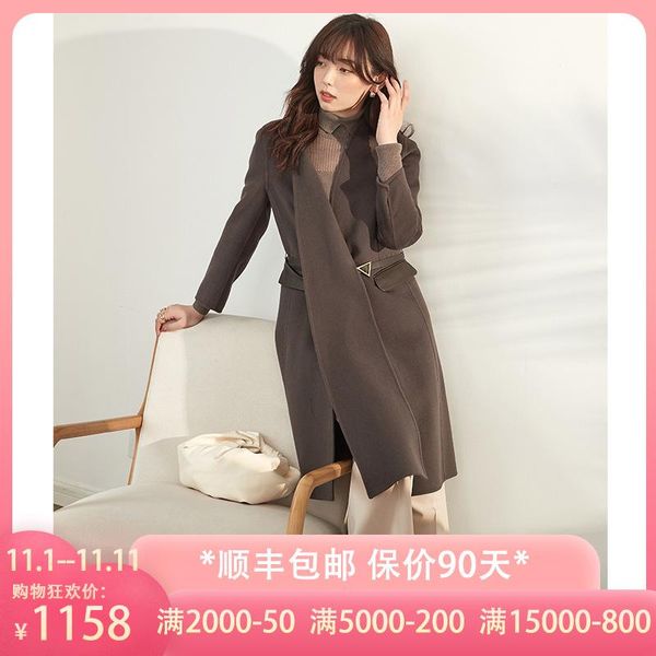 women's wool & blends women double sided dark coffee cashmere overcoats winter woolen jackets high end long handmade outwear plus size, Black
women's wool & blends women double sided dark coffee cashmere overcoats winter woolen jackets high end long handmade outwear plus size, Black