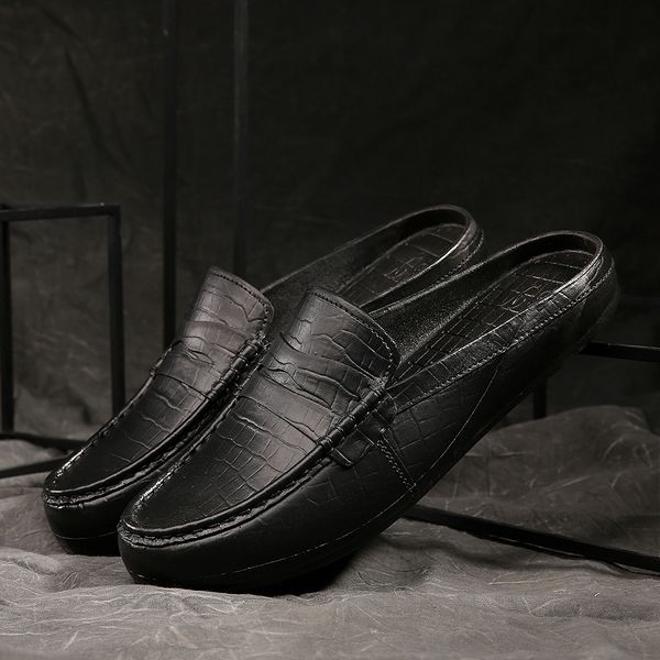 slippers fashion men leather outdoor half loafers lightweight shoes breathable mules for man summer casual sandals fmdq, Black
slippers fashion men leather outdoor half loafers lightweight shoes breathable mules for man summer casual sandals fmdq, Black