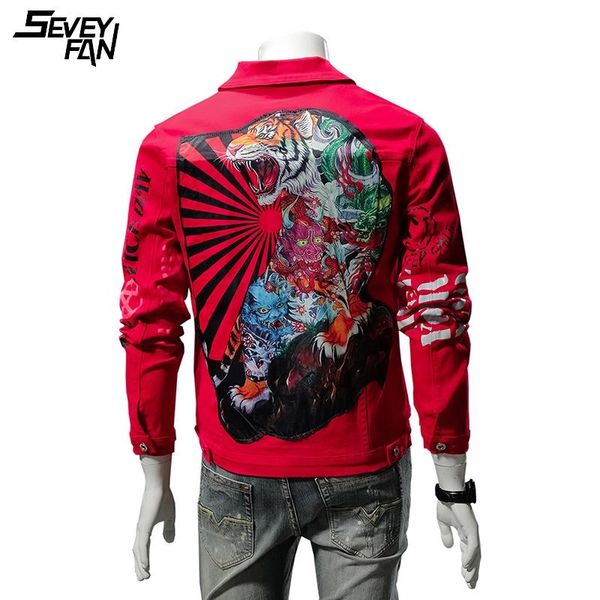 men's jackets fashion slim denim jacket tiger printed embroidery hip hop jeans black red streetwear hipster harajuku outerwear, Black;brown
men's jackets fashion slim denim jacket tiger printed embroidery hip hop jeans black red streetwear hipster harajuku outerwear, Black;brown