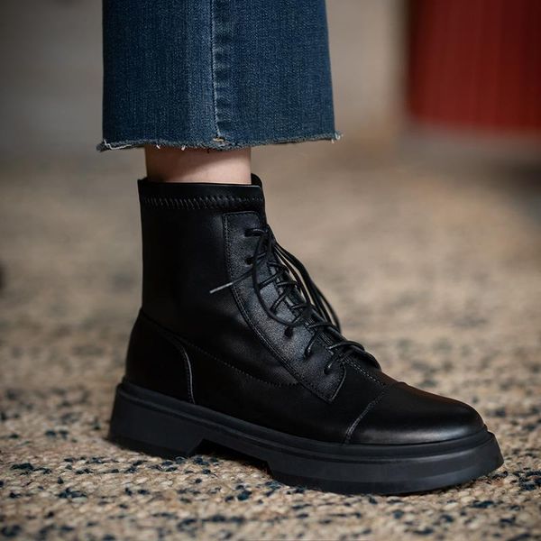 large size boots mens and womens classic high-couple leather round head motorcycle boots fashion non-slip boots, Black
large size boots mens and womens classic high-couple leather round head motorcycle boots fashion non-slip boots, Black