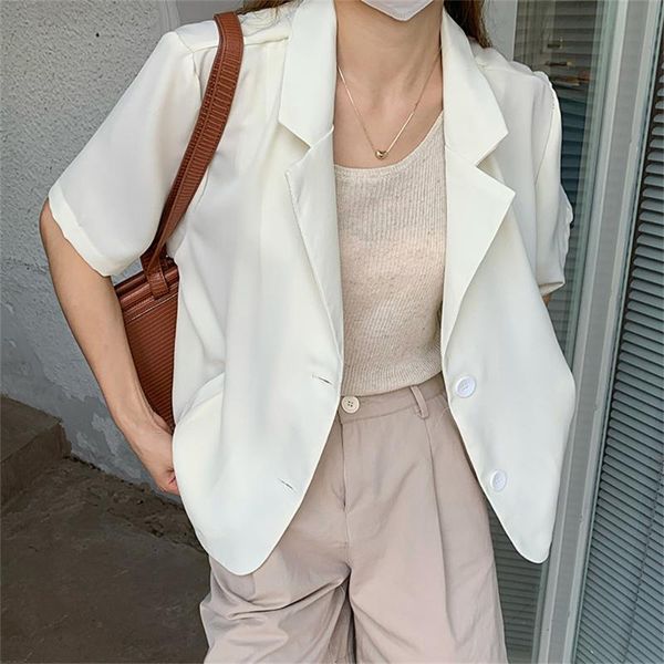 women's suits & blazers hzirip 2021 streetwear chic elegant femme vintage women loose-fitting summer retro jackets high waist ol coats, White;black
women's suits & blazers hzirip 2021 streetwear chic elegant femme vintage women loose-fitting summer retro jackets high waist ol coats, White;black