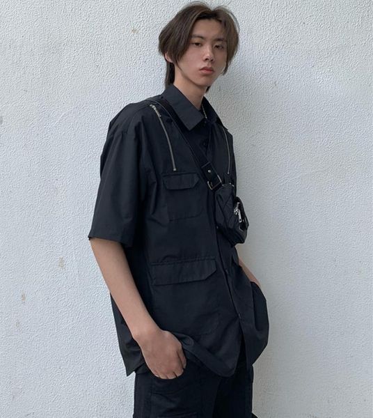 men's casual shirts xs-6xl 2021 clothing catwalk three dimensional cutting multi pocket deconstruction loose shirt plus size costumes, White;black
men's casual shirts xs-6xl 2021 clothing catwalk three dimensional cutting multi pocket deconstruction loose shirt plus size costumes, White;black