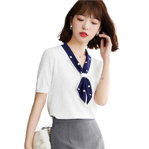summer slim ice silk sweater knitted office lady v-neck short sleeves white t shirts for women clothing women's t-shirt
summer slim ice silk sweater knitted office lady v-neck short sleeves white t shirts for women clothing women's t-shirt