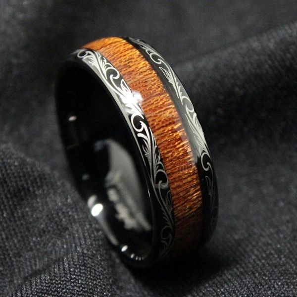 wedding rings fashion 8mm men's black tungsten carbide ring hawaiian koa wood inlay dome engagement band jewelry gift, Slivery;golden
wedding rings fashion 8mm men's black tungsten carbide ring hawaiian koa wood inlay dome engagement band jewelry gift, Slivery;golden
