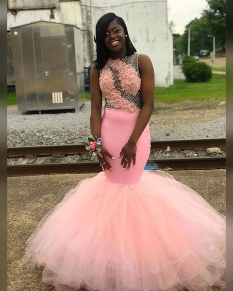 stunning pink mermaid prom dresses african girls plus size open back illusion bodice beads appliques ruched evening gowns junior graduation, Black
stunning pink mermaid prom dresses african girls plus size open back illusion bodice beads appliques ruched evening gowns junior graduation, Black