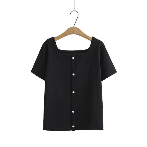 women's t-shirt plus size squre neck short sleeve tshirts slim false button summer vintage elegant shirts, White
women's t-shirt plus size squre neck short sleeve tshirts slim false button summer vintage elegant shirts, White