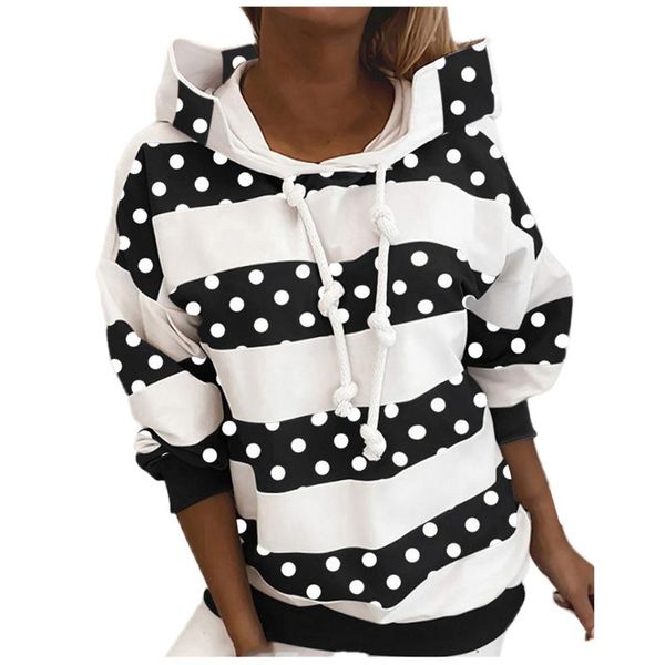 women's hoodies & sweatshirts dot printed long sleeve striped pullover pocket hoodie women for female autumn sweatshirt, Black
women's hoodies & sweatshirts dot printed long sleeve striped pullover pocket hoodie women for female autumn sweatshirt, Black