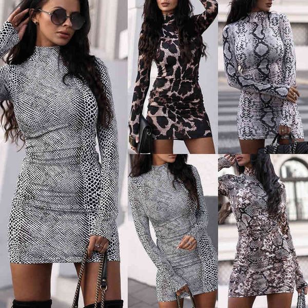 casual explosion long sleeve standing collar new women snake leopard print bodycon dress autumn fashion party dresses, Black;gray
casual explosion long sleeve standing collar new women snake leopard print bodycon dress autumn fashion party dresses, Black;gray