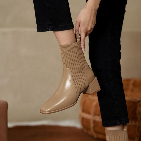 boots classic autumn winter knitted stretch fabric socks women fashion square toe ankle comfortable low heel ladies, Black
boots classic autumn winter knitted stretch fabric socks women fashion square toe ankle comfortable low heel ladies, Black