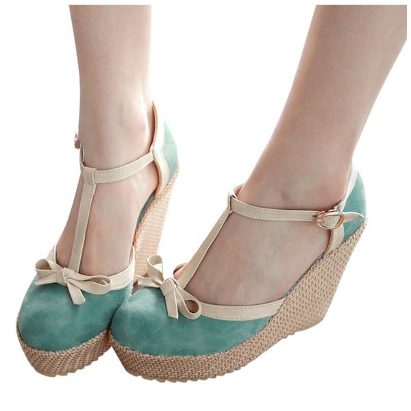dress shoes sandals women's elegant platform wedges bowknot buckle heel round toe leisure rubber 2021, Black
dress shoes sandals women's elegant platform wedges bowknot buckle heel round toe leisure rubber 2021, Black