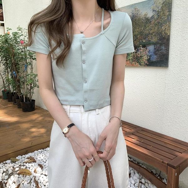 women's blouses & shirts summer solid kawaii blouse women korean designer fit chic casual sweet shirt o-neck asymmetric outing y2k, White
women's blouses & shirts summer solid kawaii blouse women korean designer fit chic casual sweet shirt o-neck asymmetric outing y2k, White